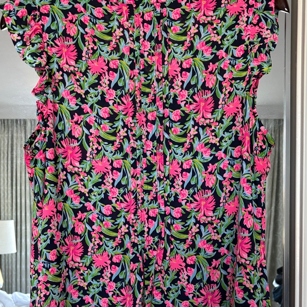 Lilly Pulitzer Pink and blue Floral Blouse - Picture 6 of 7